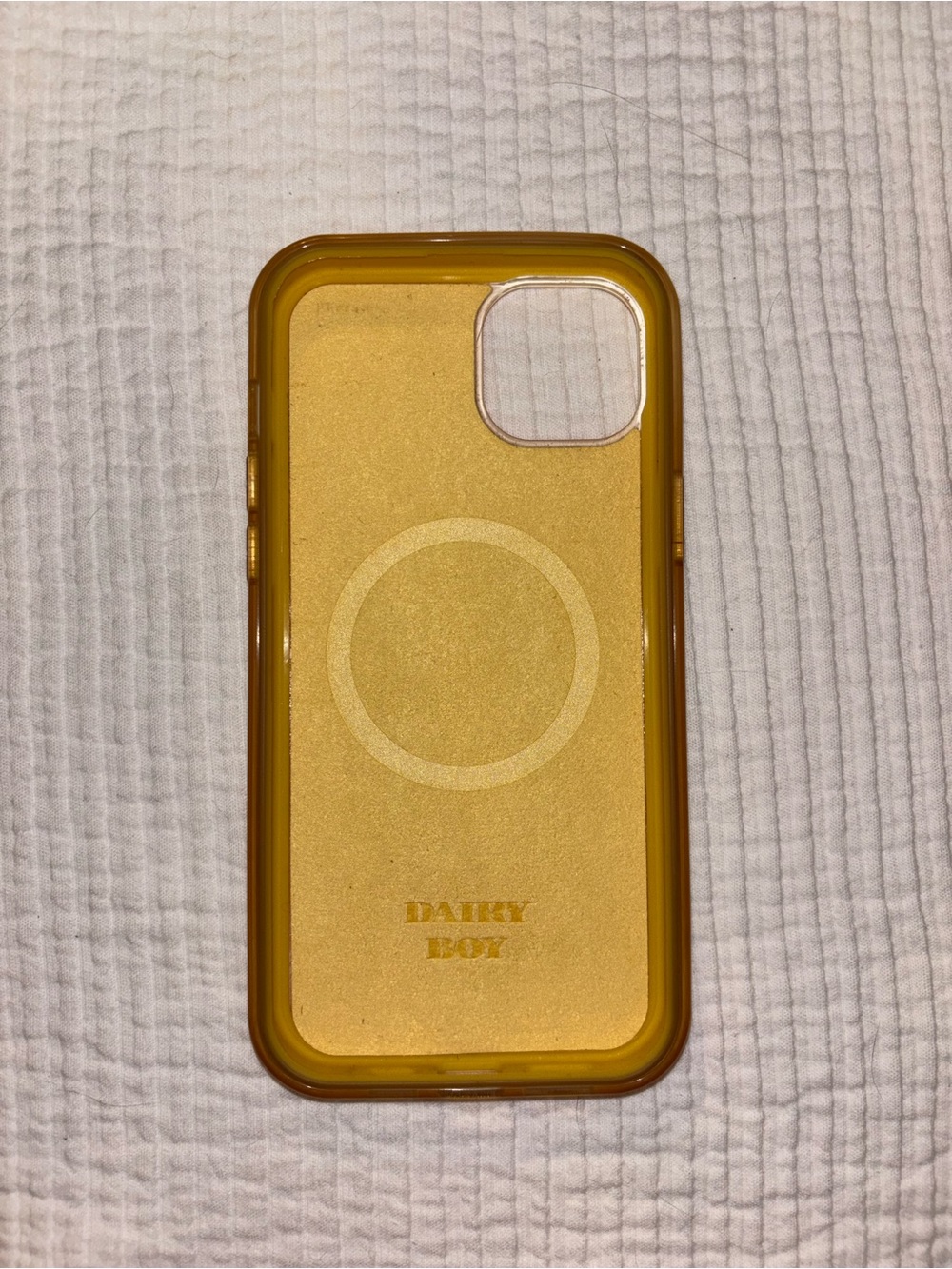 DAIRY BOY Yellow Plaid MagSafeProtective iPhone 15 Plus Case